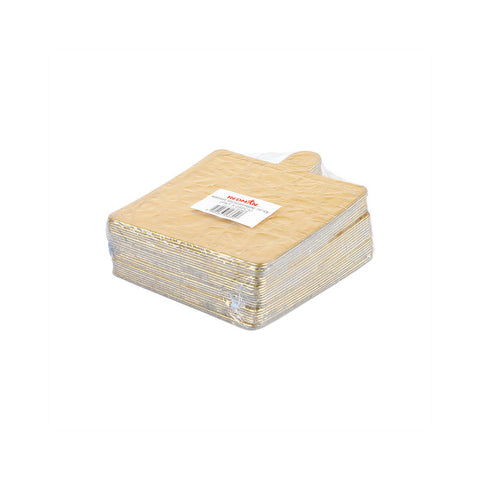 PAPER PLATE SQUARE GOLD 7.5X7.5CM 25PC (#103619)