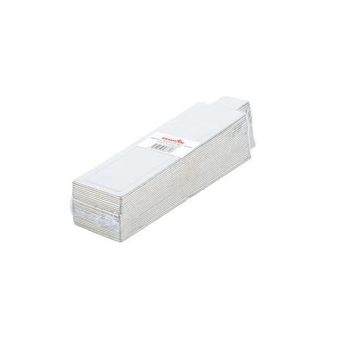 PAPER PLATE RECT SILVER 3.4X12CM 25PC (#103625)