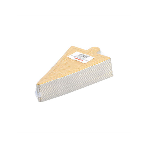 PAPER PLATE TRIANGLE GOLD 6.4X11.3CM 25PC (#103626)