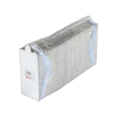 PAPER PLATE RECT SILVER 10.4X5.1CM 200PC (#103631)