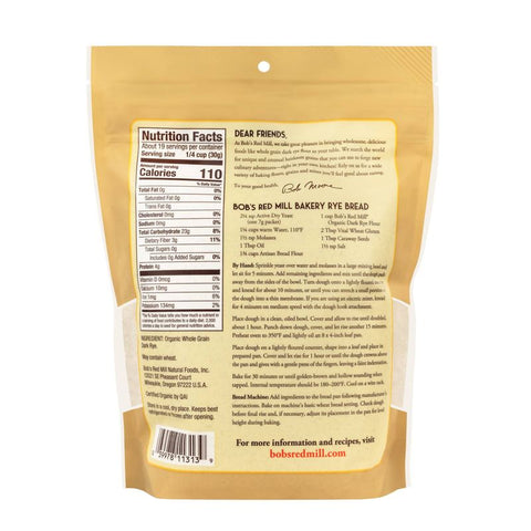 DARK RYE FLOUR ORG 20OZ (#103645)