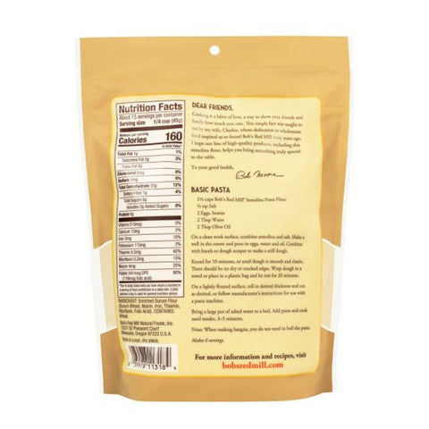 SEMOLINA PASTA FLOUR BOB'S R M 24OZ (#103646)