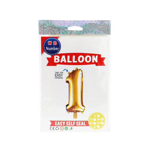 BALLOON NUMBER 1 GOLD 16" (#103705)