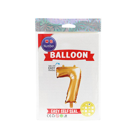 BALLOON NUMBER 7 GOLD 16" (#103711)