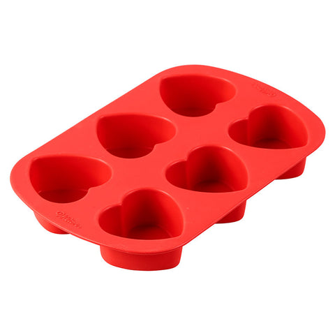 6CAV HEART SHAPE SILICONE MOULD 2105-4824 (#104006)