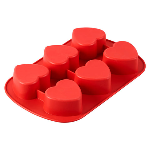 6CAV HEART SHAPE SILICONE MOULD 2105-4824 (#104006)