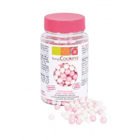 WHITE PINK PEARL SPRINKLES 55G (#104086)