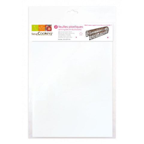 FOODGRADE PLASTIC SHEET 21X29.7CM 2PC (#104097)