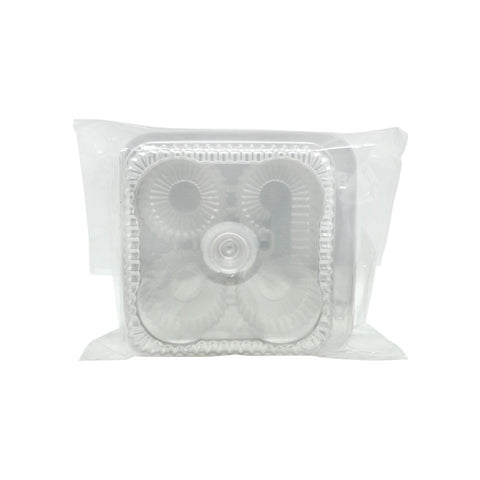 RECT PLASTIC CLAM BOX 4-RD-CAV 192X205X70MM (#104555)