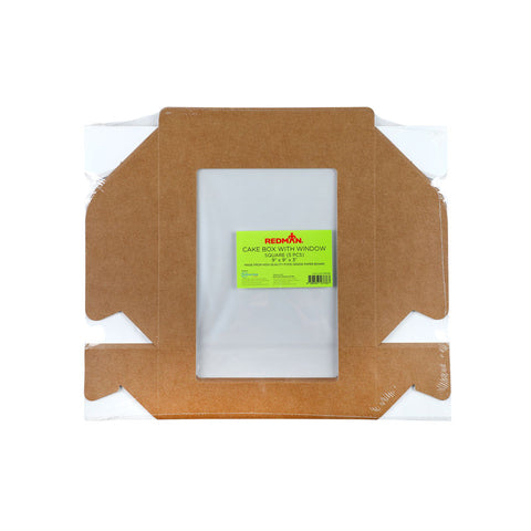 KRAFT CAKE BOX WINDOW 9X9X3" 5PC (#104558)