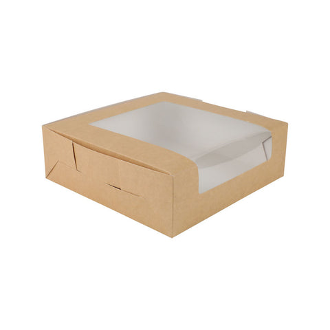 KRAFT CAKE BOX WINDOW 9X9X3" 5PC (#104558)