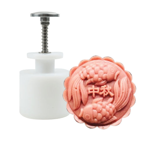 MOONCAKE MOULD HEAVYD. DOUBLE FISH 75G (#104809)