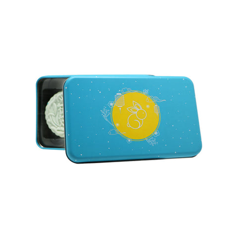 MOONCAKE METAL TIN W TRAY 2S LIGHT BLUE (#104813)
