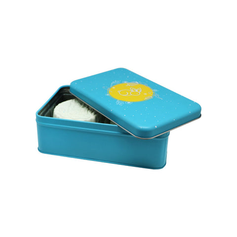 MOONCAKE METAL TIN W TRAY 2S LIGHT BLUE (#104813)