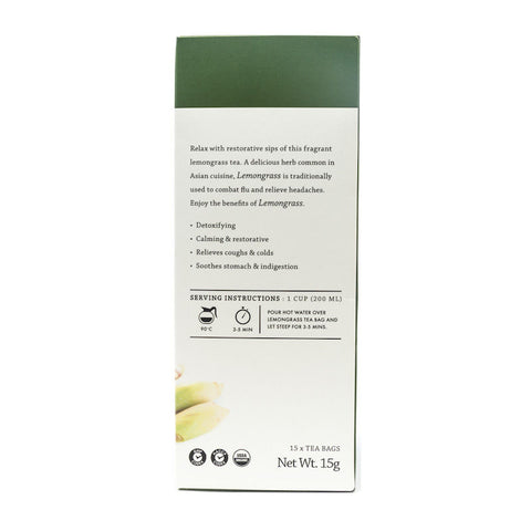 SUGAR AND CAFFEINE FREE ORGANIC LEMONGRASS TEA 15SCT (#104855)