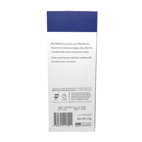 SUGAR AND CAFFEINE FREE BLUE PEA FLOWER TEA 15SCT (#104856)