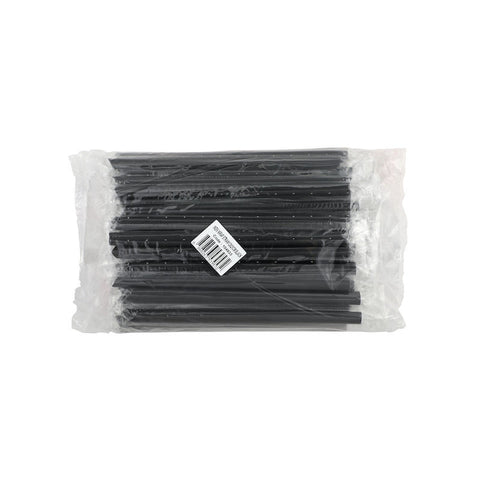 SINGLE WRAPPED STRAW 12X21CM BLACK (#104933)