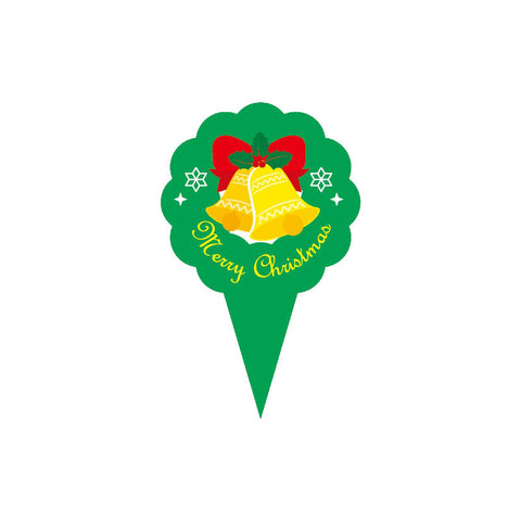 X'MAS DECOR CARD BELL 100PC (#105029)