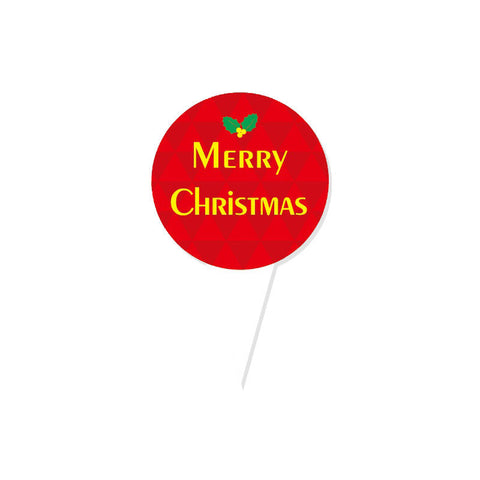 X'MAS DECOR CARD MERRY XMAS ROUND 100PC (#105033)
