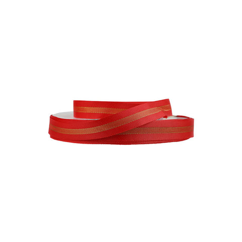 RIBBON STRIP GOLD RED 16MMX25M (#105054)