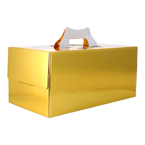 PLAIN GOLD COLOUR LOG CAKE BOX 10X6X6" (#105204)