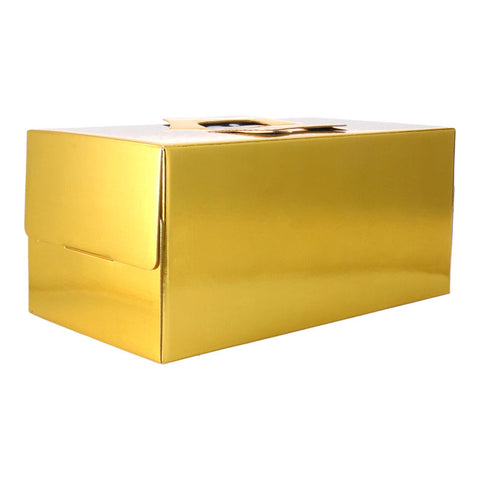 PLAIN GOLD COLOUR LOG CAKE BOX 10X6X6" (#105204)