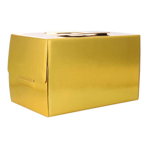 PLAIN GOLD COLOUR LOG CAKE BOX 13.375X7X6" (#105206)