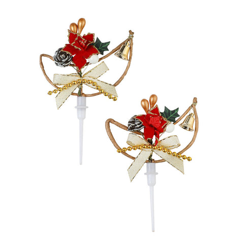 DECOR ON PICK X'MAS RED 10.7X6.6CM 120 (#105240)