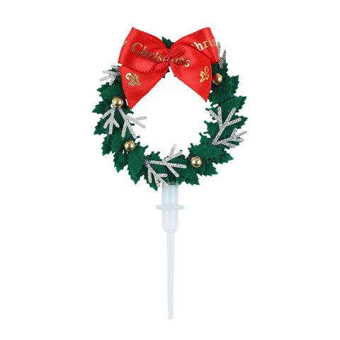 DECOR ON PICK X'MAS WREATH 10X5.5CM 620 (#105246)