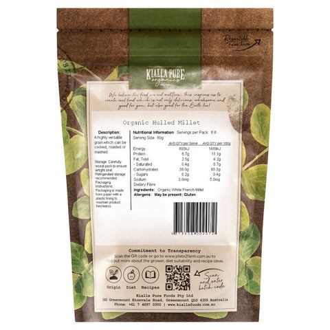 ORGANIC HULLED MILLET 400G (#105460)