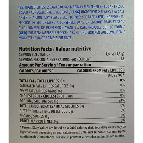 NATURAL SEA SALT FLAKES 125G (#105641)