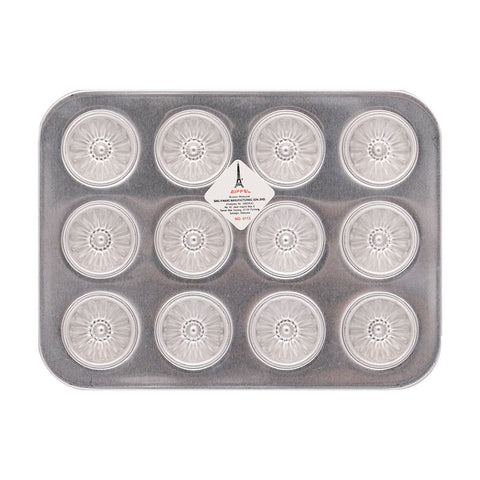 ALUMINIUM RECTANGULAR KUEH BULU MOULD Ø4CM 23CMX17CMXH3CM 12 CAVITIES (#1057)