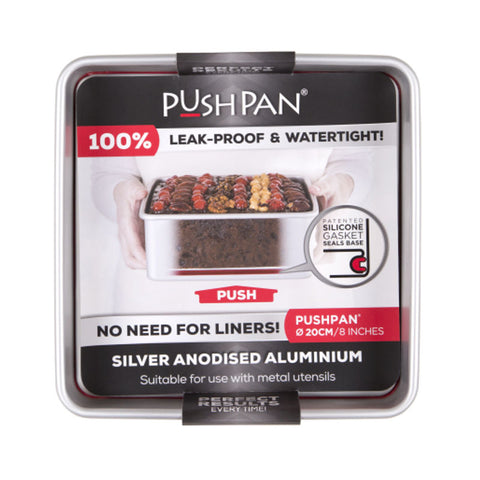 PUSHPAN 8 INCH ALUMINIUM SQUARE PAN (#105843)
