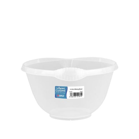 4L PP MIXING BOWL CLEAR COLOUR 30X28X16CM (#105868)