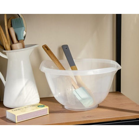 4L PP MIXING BOWL CLEAR COLOUR 30X28X16CM (#105868)