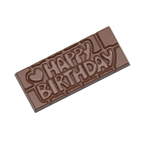 "HAPPY BIRTHDAY" CHOC TABLET MOULD 4CAV CW12010 (#106094)