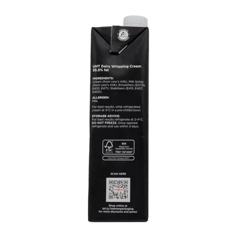 UHT WHIPPING CREAM DAIRY 35.5% EXTRA WHIP 1L (#106311)