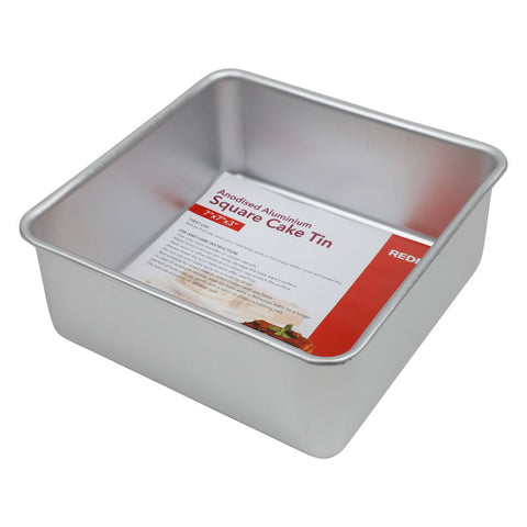 SQUARE CAKE TIN ALUM ANODIZED 7X7X3" (#106523)