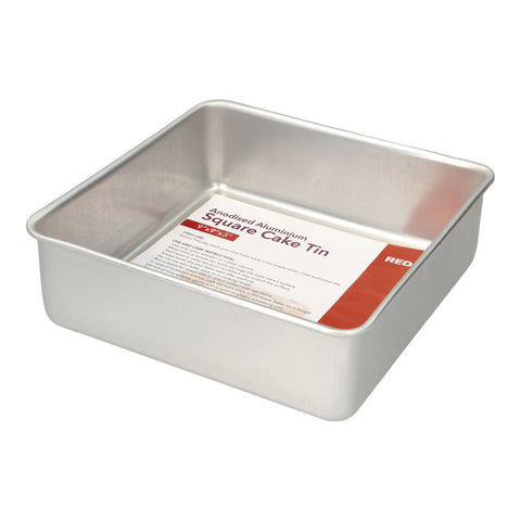SQUARE CAKE TIN ALUM ANODIZED 9X9X3" (#106525)