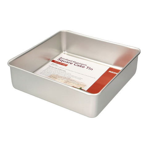 SQUARE CAKE TIN ALUM ANODIZED 10X10X3" (#106526)