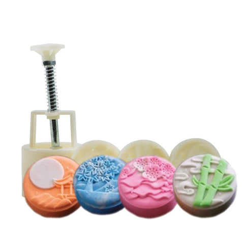 MOONCAKE MOULD PLASTIC CHINESE 65G 4PC (#106603)