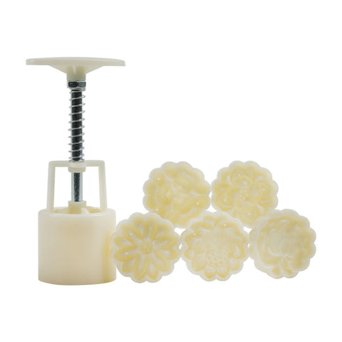 MOONCAKE MOULD PLASTIC FLORAL 50G 6PC (#106604)