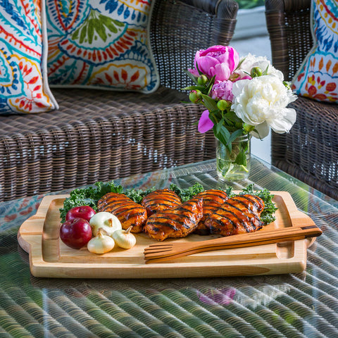 MAPLE CARVING BOARD WITH HANDLES 20X14X0.75" (#106641)