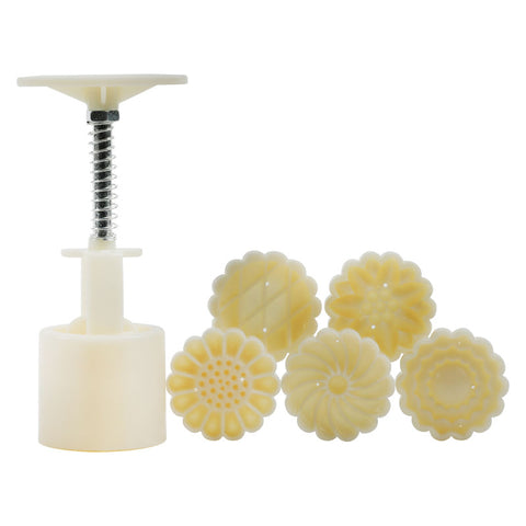 MOONCAKE PRESSED MOULD FLOWER 50G 6PC (#106806)