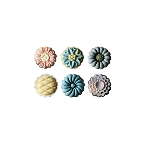 MOONCAKE PRESSED MOULD FLOWER 50G 6PC (#106806)