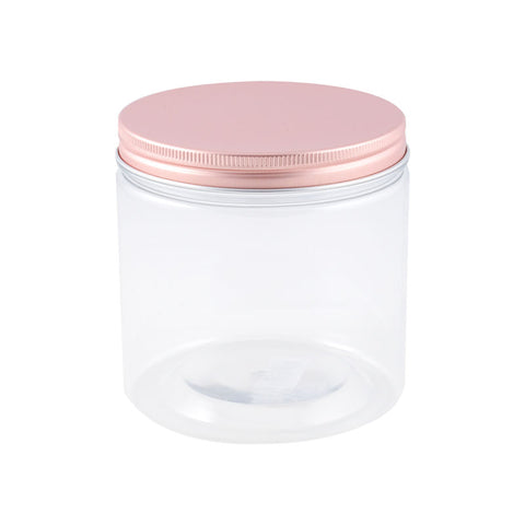 ROUND PET CONTAINER ROSE GOLD ALUM CAP 720ML (#106834)