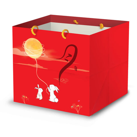MOONCAKE PAPER BAG 4S RED RABBIT 5PC (#106854)