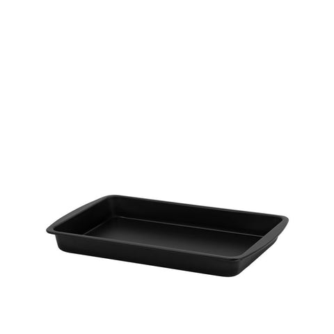 NON-STICK BLACK DEEP OVEN TRAY 30.5X19X3.5CM (#106891)