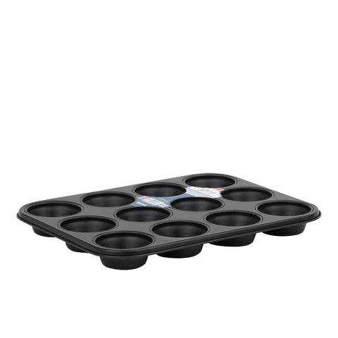 12CAV NON-STICK BLACK MUFFIN PAN 35.5X26.5X3CM (#106898)