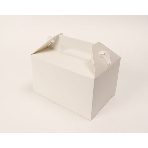 CAKE BOX WHITE WITH GOLD TRAY (204X105X90MM) 1PACX1PC (#106904)